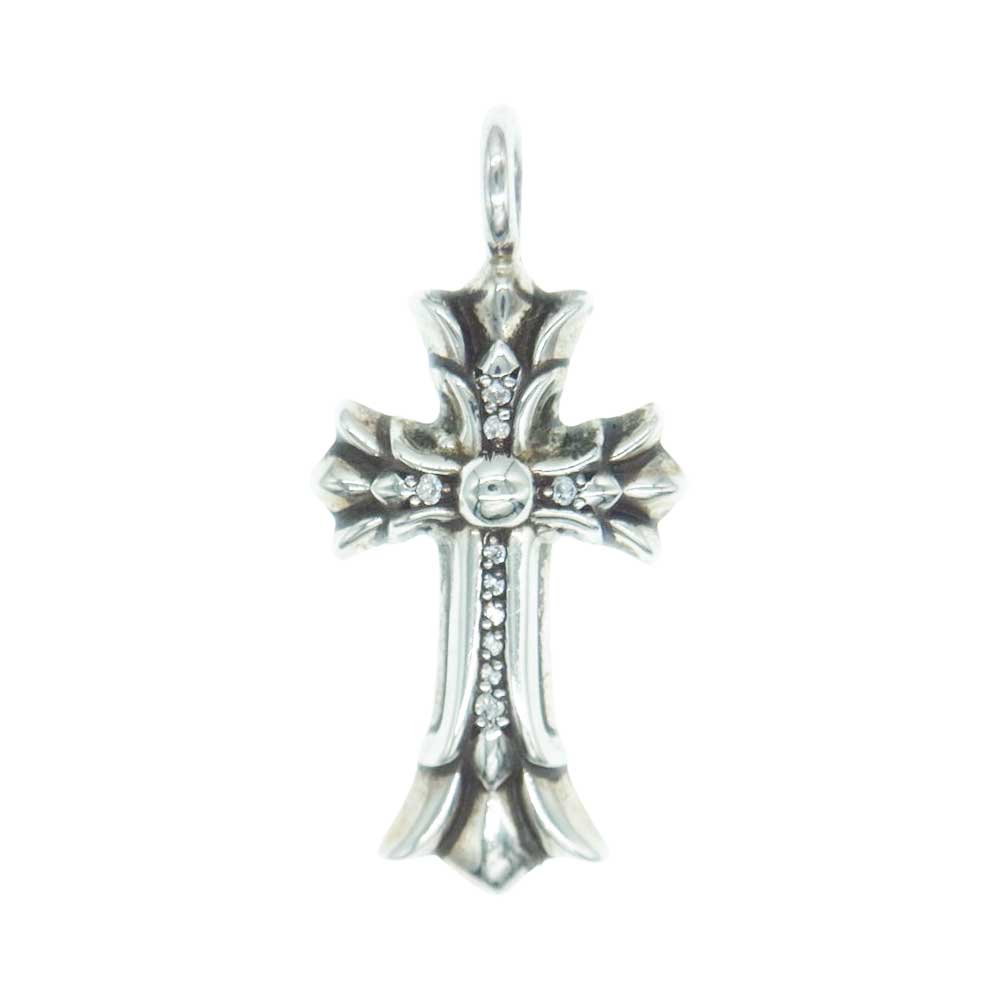 CHROME HEARTS クロムハーツ（原本無） DBL CH CRSP DMND ダブル CHクロス パヴェダイヤ チャーム ペンダントトップ シルバー系【中古】
