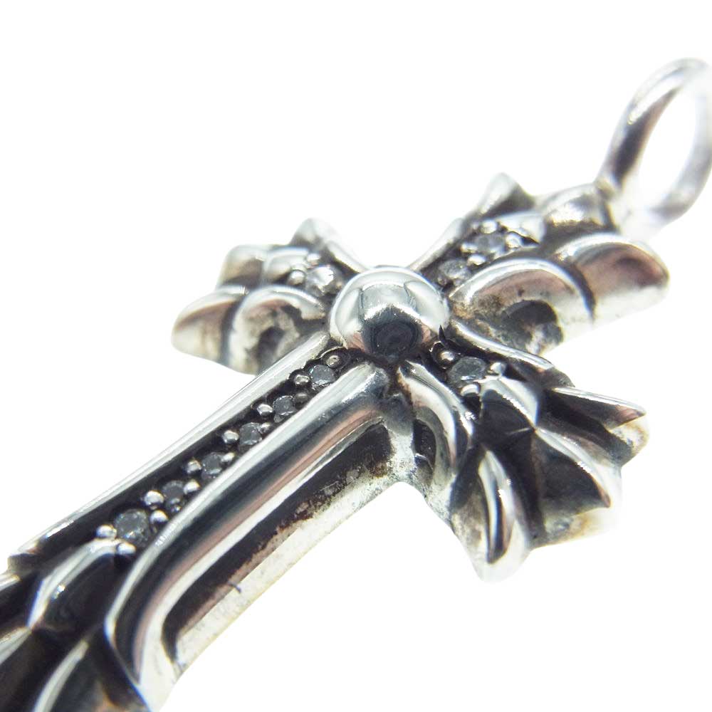 CHROME HEARTS クロムハーツ（原本無） DBL CH CRSP DMND ダブル CHクロス パヴェダイヤ チャーム ペンダントトップ シルバー系【中古】