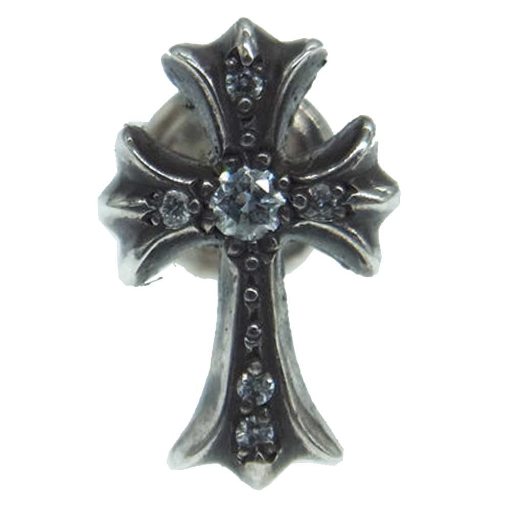 CHROME HEARTS クロムハーツ（原本無） CH CRSS 2 FAT CHクロス ファット スタッド ピアス パヴェダイヤ シルバー系【中古】