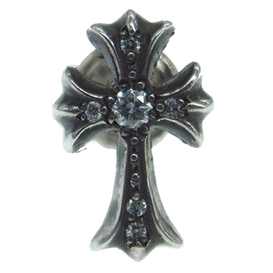 CHROME HEARTS クロムハーツ（原本無） CH CRSS 2 FAT CHクロス ファット スタッド ピアス パヴェダイヤ シルバー系【中古】