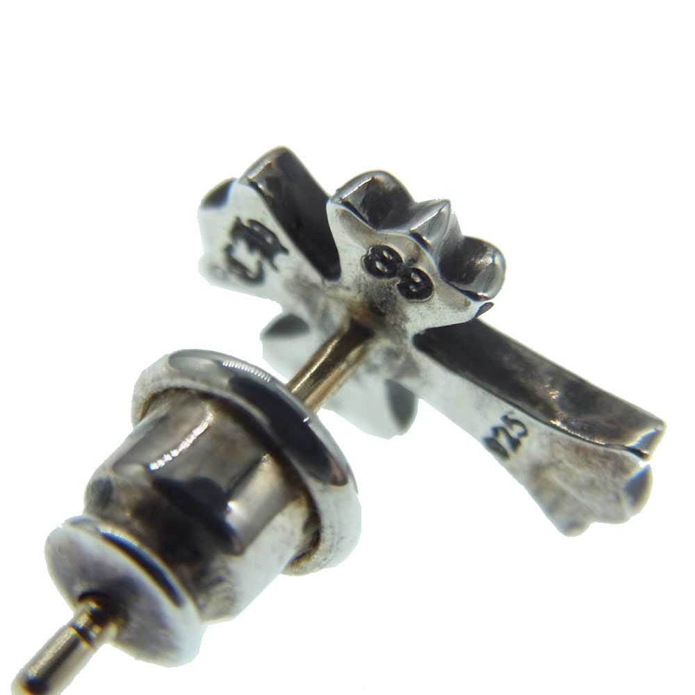 CHROME HEARTS クロムハーツ（原本無） CH CRSS 2 FAT CHクロス ファット スタッド ピアス パヴェダイヤ シルバー系【中古】
