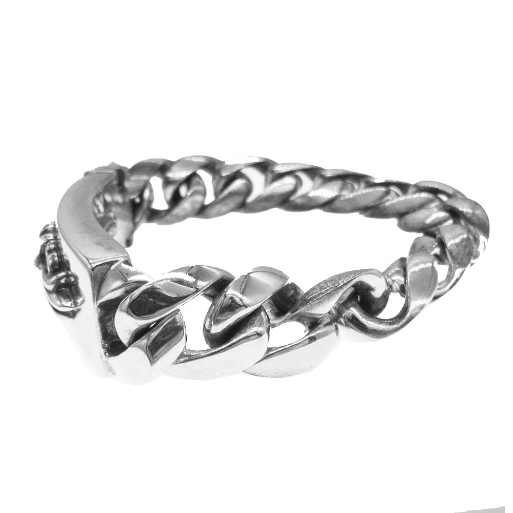 CHROME HEARTS クロムハーツ（原本無） ID FLORAL CRS フローラルクロス ID クラシックリンク ブレスレット 13LINK シルバー系【中古】
