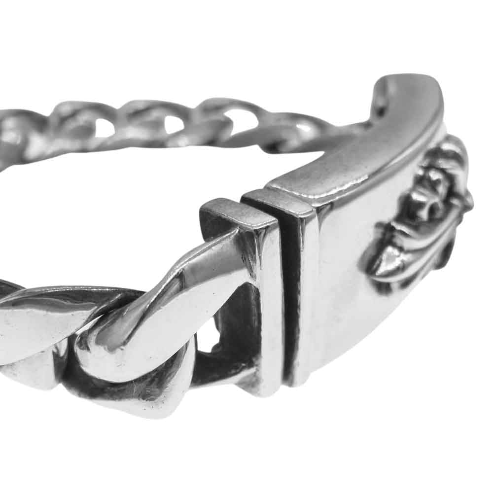 CHROME HEARTS クロムハーツ（原本無） ID FLORAL CRS フローラルクロス ID クラシックリンク ブレスレット 13LINK シルバー系【中古】