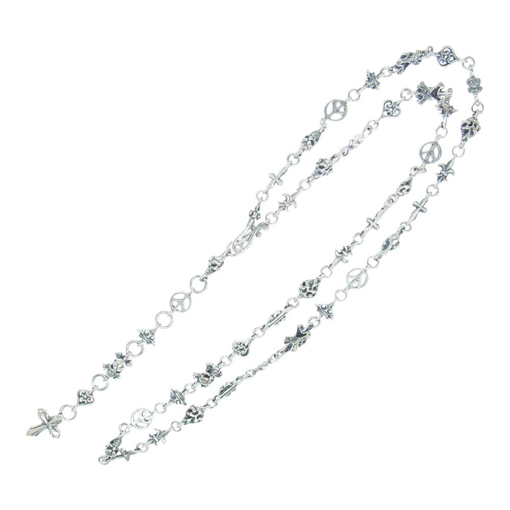 BILL WALL LEATHER ビルウォールレザー ギャランティ付属 N871-M マルチリンク ロザリオ ネックレス クロス スカル チェーン シルバー系【中古】