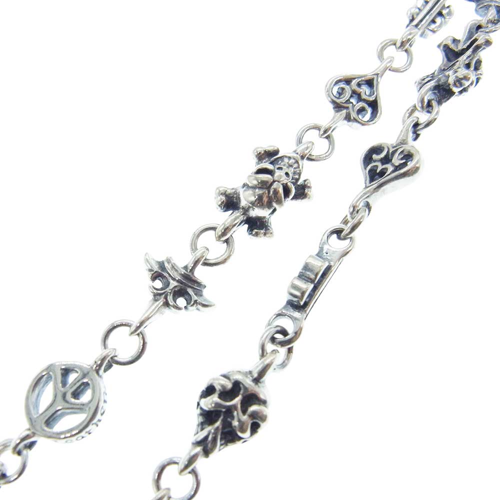 BILL WALL LEATHER ビルウォールレザー ギャランティ付属 N871-M マルチリンク ロザリオ ネックレス クロス スカル チェーン シルバー系【中古】