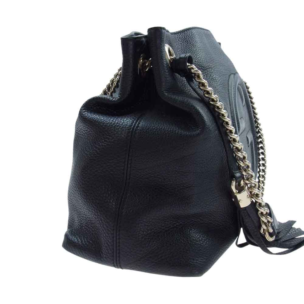 GUCCI グッチ 308982 204991 ソーホー レザー チェーン タッセル ショルダー バッグ ブラック系【中古】