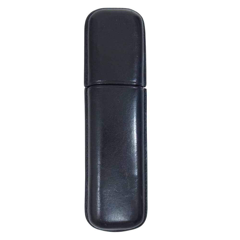 GLENROYAL グレンロイヤル 蓋付き レザー ペンケース ブラック系【中古】