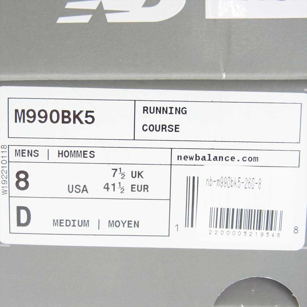 NEW BALANCE ニューバランス M990BK5  USA製 ENCAP スニーカー ブラック系 26.0cm【中古】