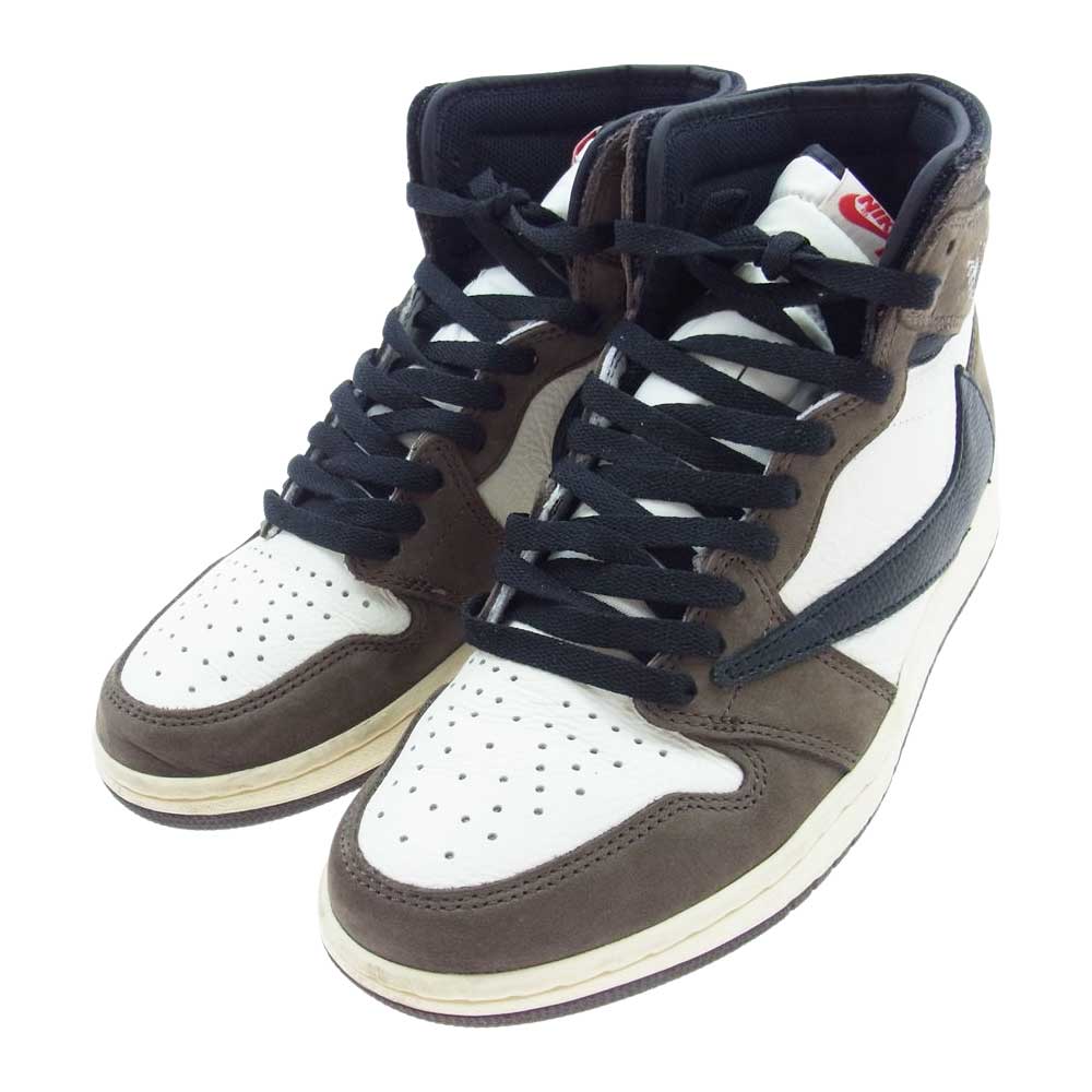 NIKE AIR JORDAN ナイキ ジョーダン CD4487-100 TRAVIS SCOTT AIR JORDAN 1 HIGH OG TS SP エアジョーダン ワン ハイ オリジナル ホワイト系 チャコール系 26.0cm【中古】