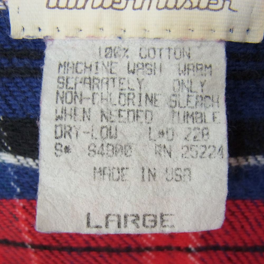 メルトン ヴィンテージ 90s USA製 ヘビーネル チェック シャツ レッド系 L【中古】