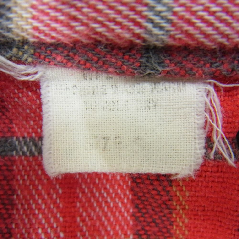 ワシントンディーシー ヴィンテージ 70s USA製 ネル チェック シャツ レッド系 S【中古】