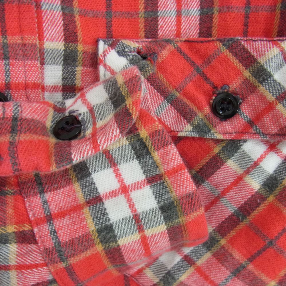 ワシントンディーシー ヴィンテージ 70s USA製 ネル チェック シャツ レッド系 S【中古】