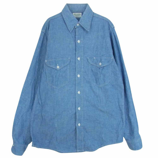 OSHKOSH オシュコシュ ヴィンテージ 80s USA製 シャンブレー シャツ ブルー系 サイズ表記無【中古】