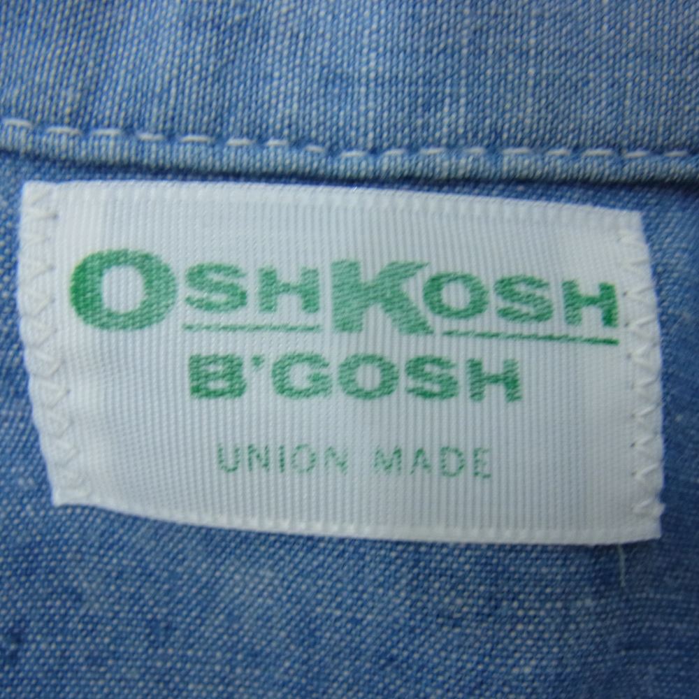 OSHKOSH オシュコシュ ヴィンテージ 80s USA製 シャンブレー シャツ ブルー系 サイズ表記無【中古】