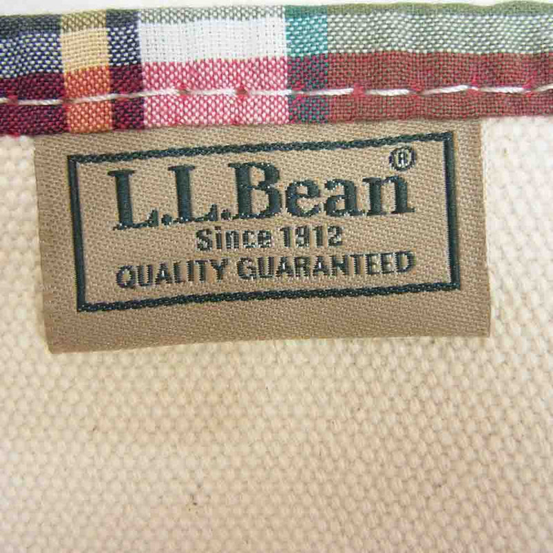 L.L.Bean エルエルビーン パッチワーク マドラス チェック トート バッグ ネイビー系【中古】