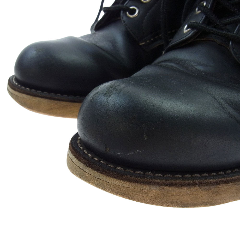 RED WING レッドウィング 8165 四角犬タグ アイリッシュセッター プレーントゥ ブーツ ブラック系 US7D【中古】