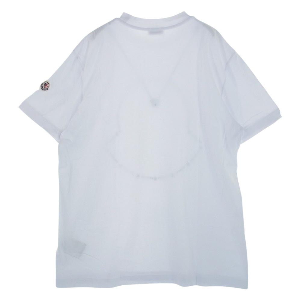 MONCLER モンクレール Tシャツ フロント ロゴ プリント 袖ワッペン ホワイト ホワイト系 XL【中古】