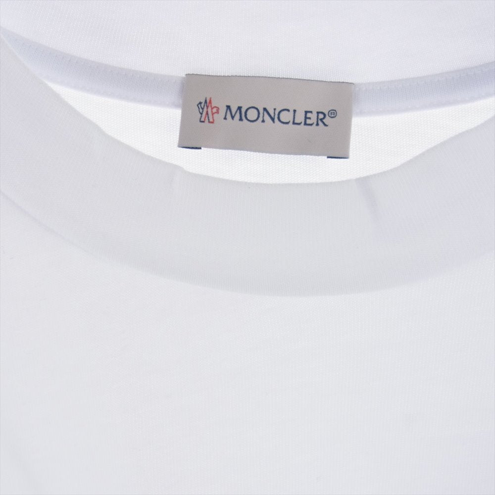 MONCLER モンクレール Tシャツ フロント ロゴ プリント 袖ワッペン ホワイト ホワイト系 XL【中古】