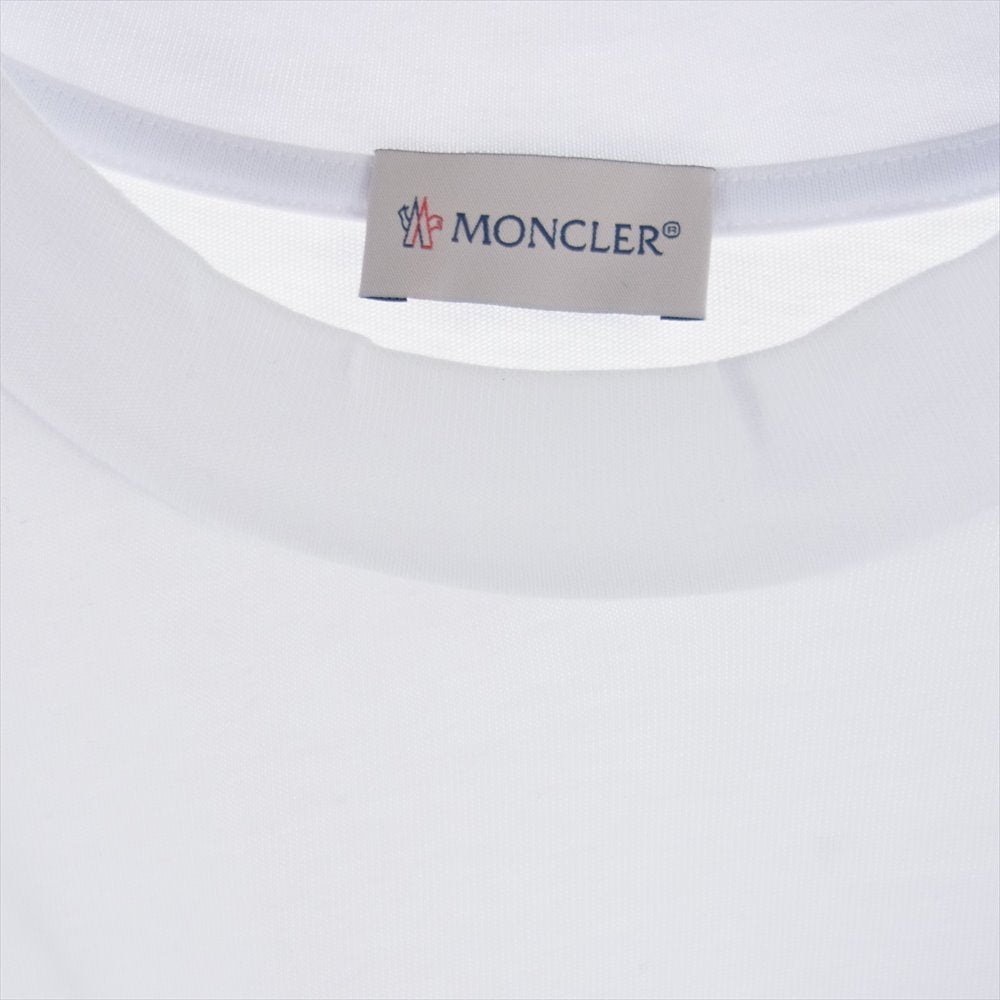 美品 モンクレール 19年 サイドロゴ刺繍 半袖Ｔシャツ メンズ 青 M コットン MONCLER