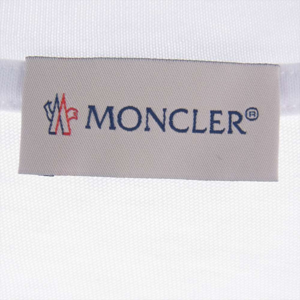 MONCLER モンクレール Tシャツ フロント ロゴ プリント 袖ワッペン ホワイト ホワイト系 XL【中古】