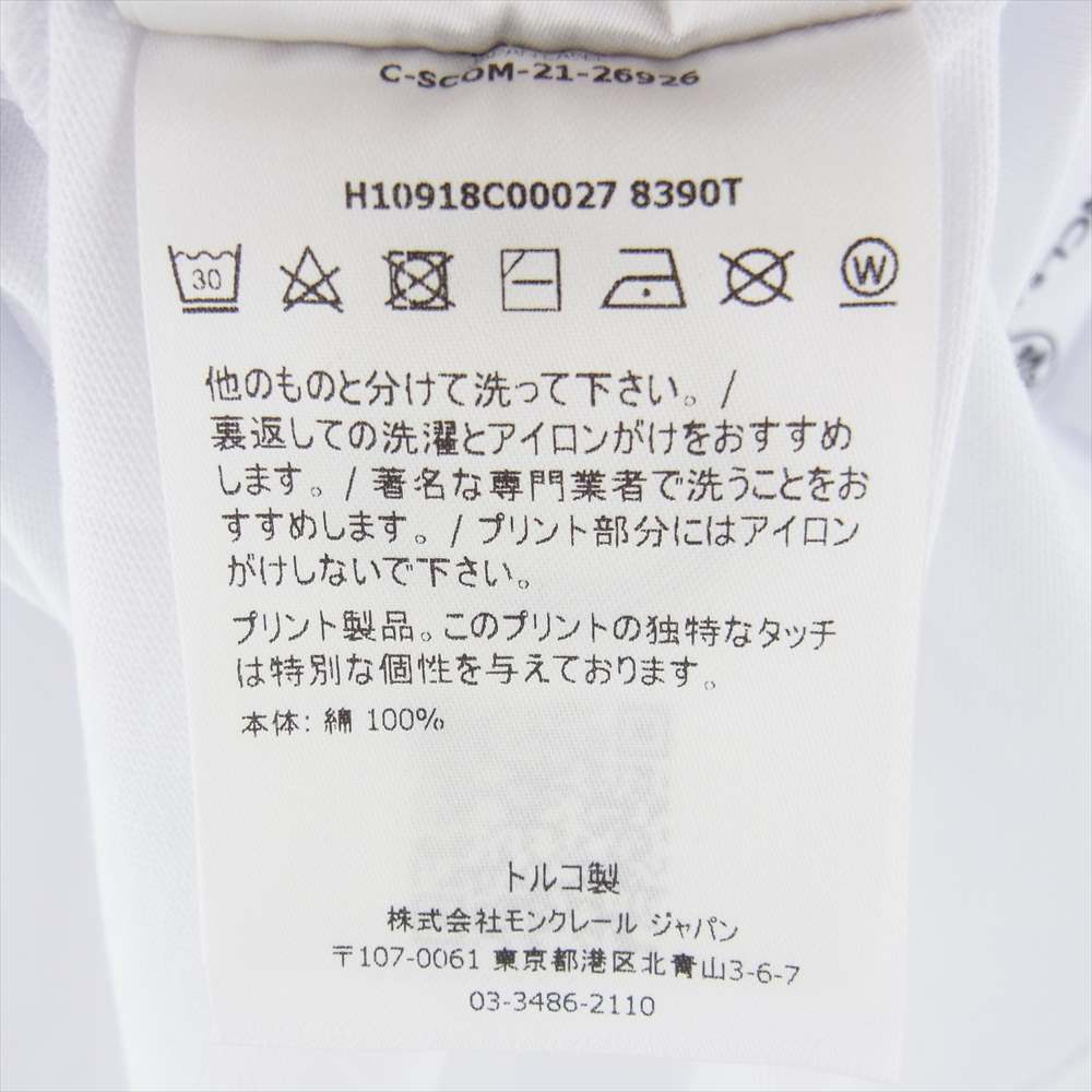 MONCLER モンクレール Tシャツ フロント ロゴ プリント 袖ワッペン ホワイト ホワイト系 XL【中古】