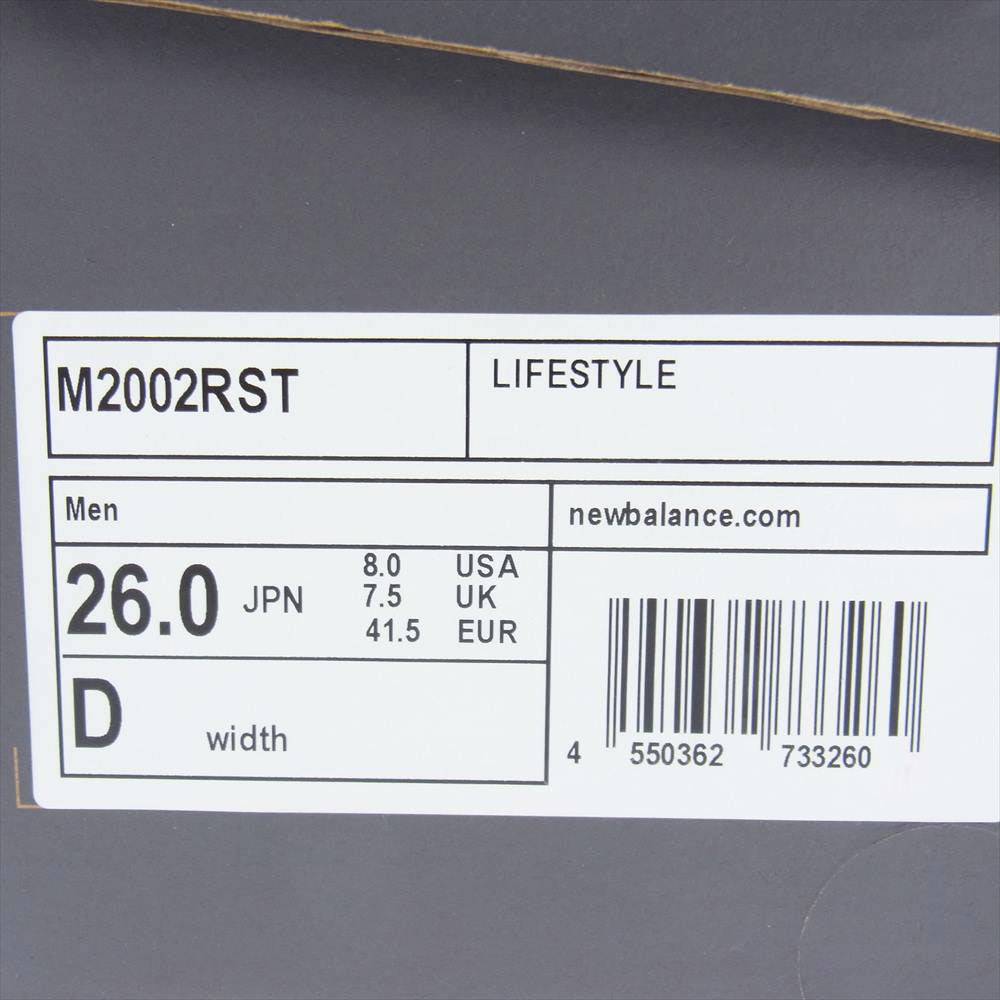 NEW BALANCE ニューバランス M2002RST スティールグレー スウェード メッシュ ローカット スニーカー グレー系 26.0cm【美品】【中古】