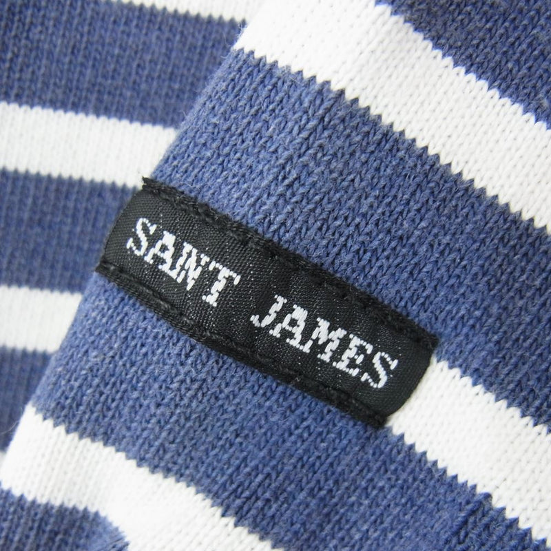 SAINT JAMES セントジェームス ボーダー バスクシャツ 長袖 Tシャツ ホワイト ネイビー系 サイズ表記無【中古】