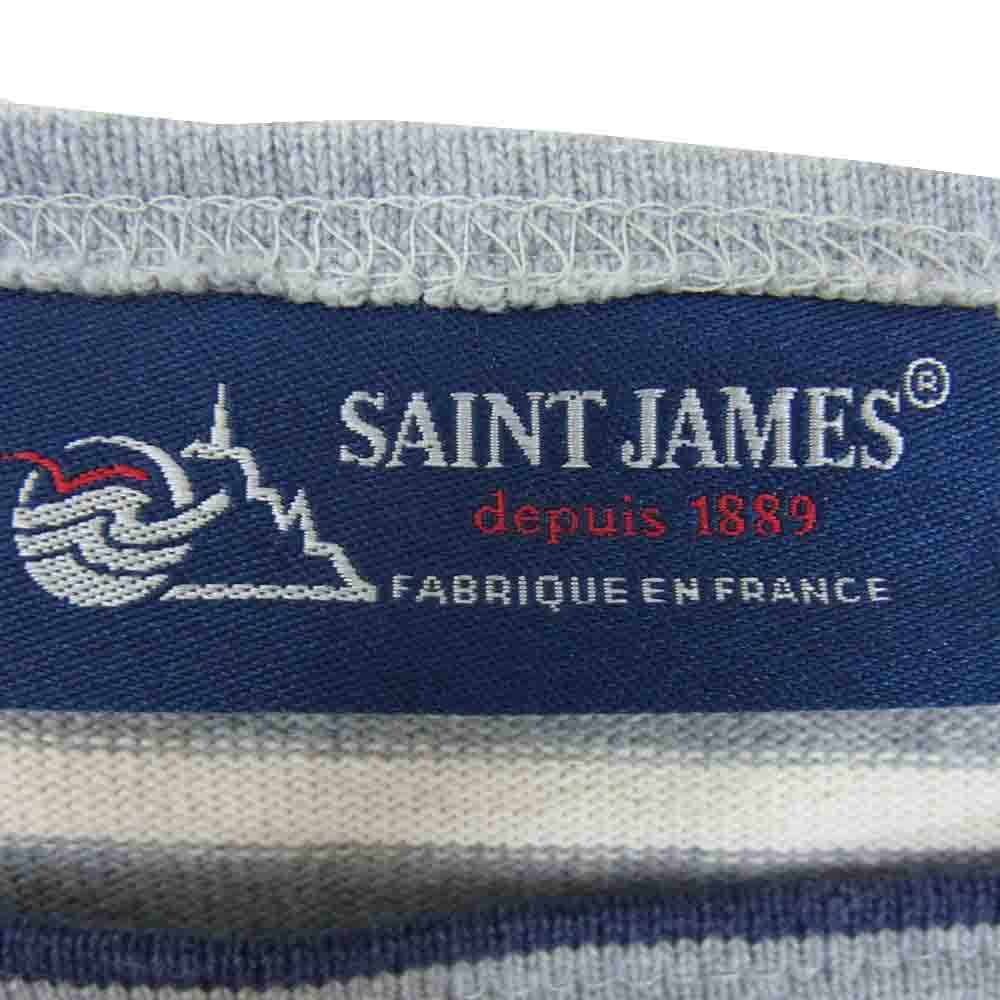 SAINT JAMES セントジェームス ボーダー バスクシャツ 長袖 Tシャツ グレー系 M【中古】