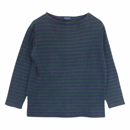 SAINT JAMES セントジェームス ボーダー バスクシャツ 長袖 Tシャツ グリーン ネイビー系 M【中古】