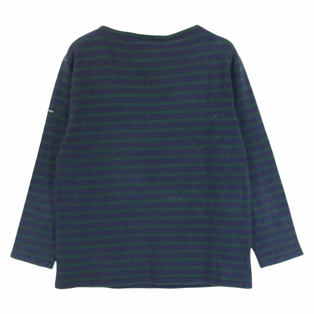 SAINT JAMES セントジェームス ボーダー バスクシャツ 長袖 Tシャツ グリーン ネイビー系 M【中古】