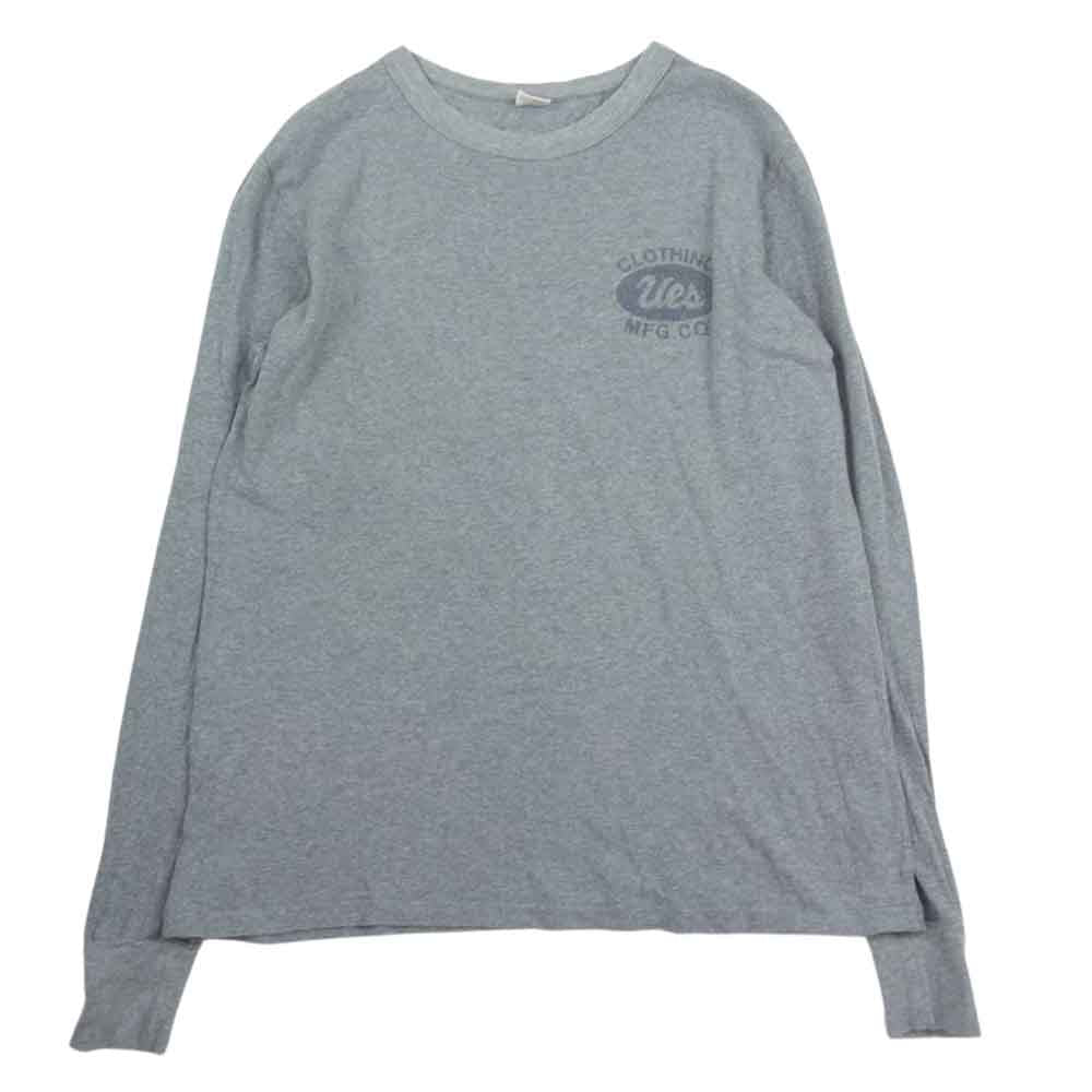 ウエス ロゴ バック プリント 長袖 Tシャツ グレー系 3【中古】