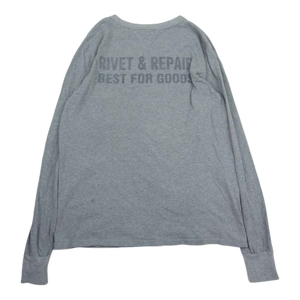 ウエス ロゴ バック プリント 長袖 Tシャツ グレー系 3【中古】