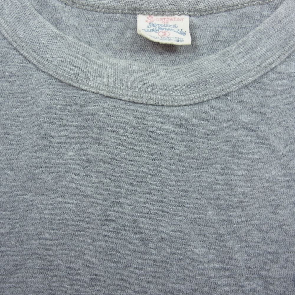 ウエス ロゴ バック プリント 長袖 Tシャツ グレー系 3【中古】