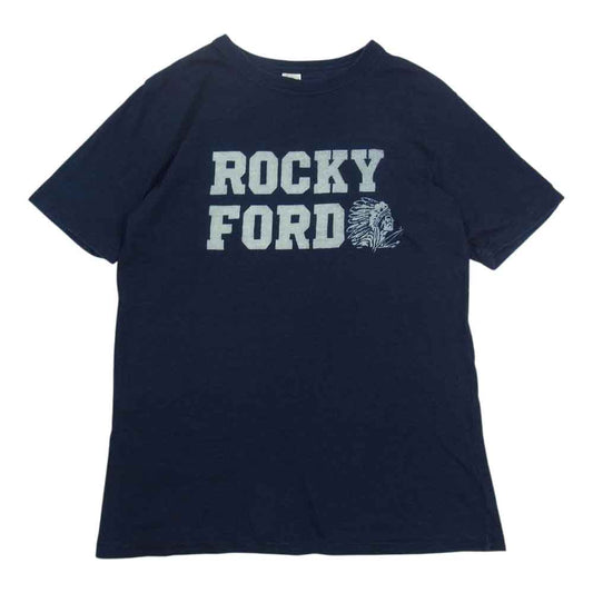 ウエス インディゴ プリント 半袖 Tシャツ ネイビー系 2【中古】