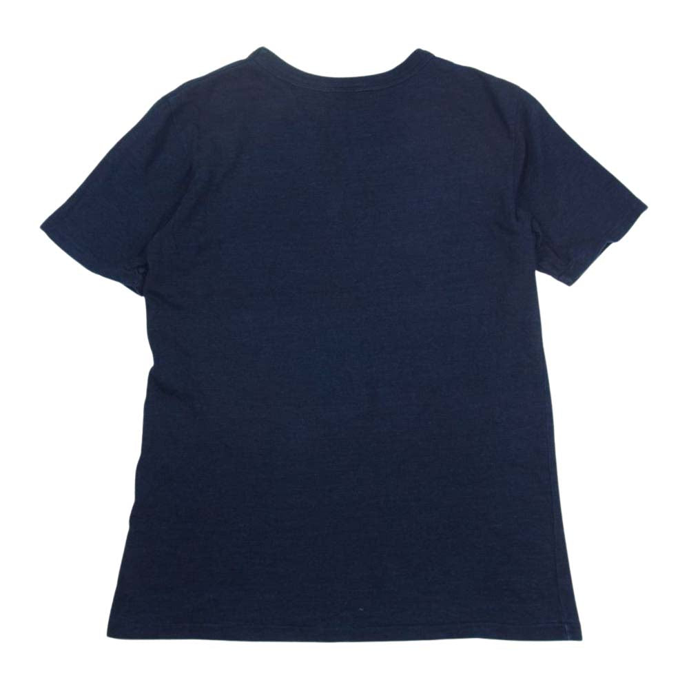 ウエス インディゴ プリント 半袖 Tシャツ ネイビー系 2【中古】