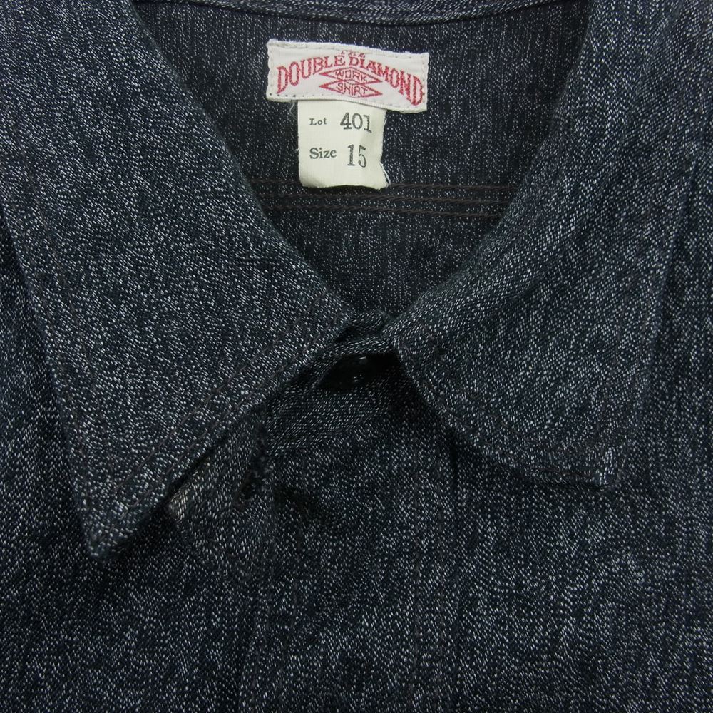 The REAL McCOY'S ザリアルマッコイズ Lot401 DOUBLE DIAMOND ダブル ダイヤモンド ワーク 長袖 シャツ ブラック系 15【中古】