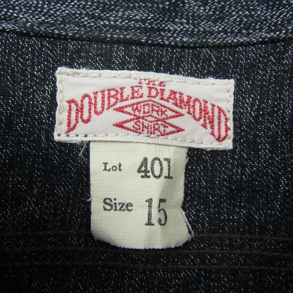 The REAL McCOY'S ザリアルマッコイズ Lot401 DOUBLE DIAMOND ダブル ダイヤモンド ワーク 長袖 シャツ ブラック系 15【中古】