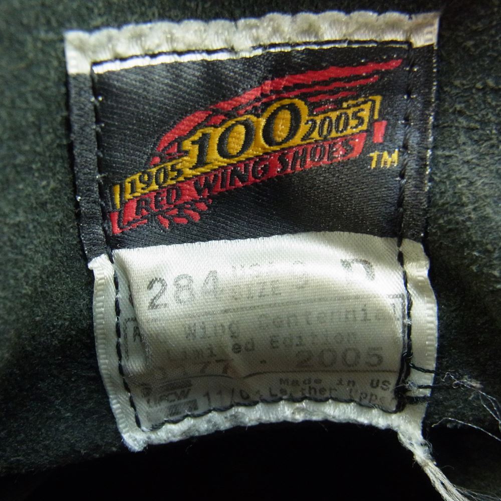 RED WING レッドウィング 8284 100周年 モデル ブラッククローム プレーントゥ レースアップ ブーツ  ブラック系 9D【中古】