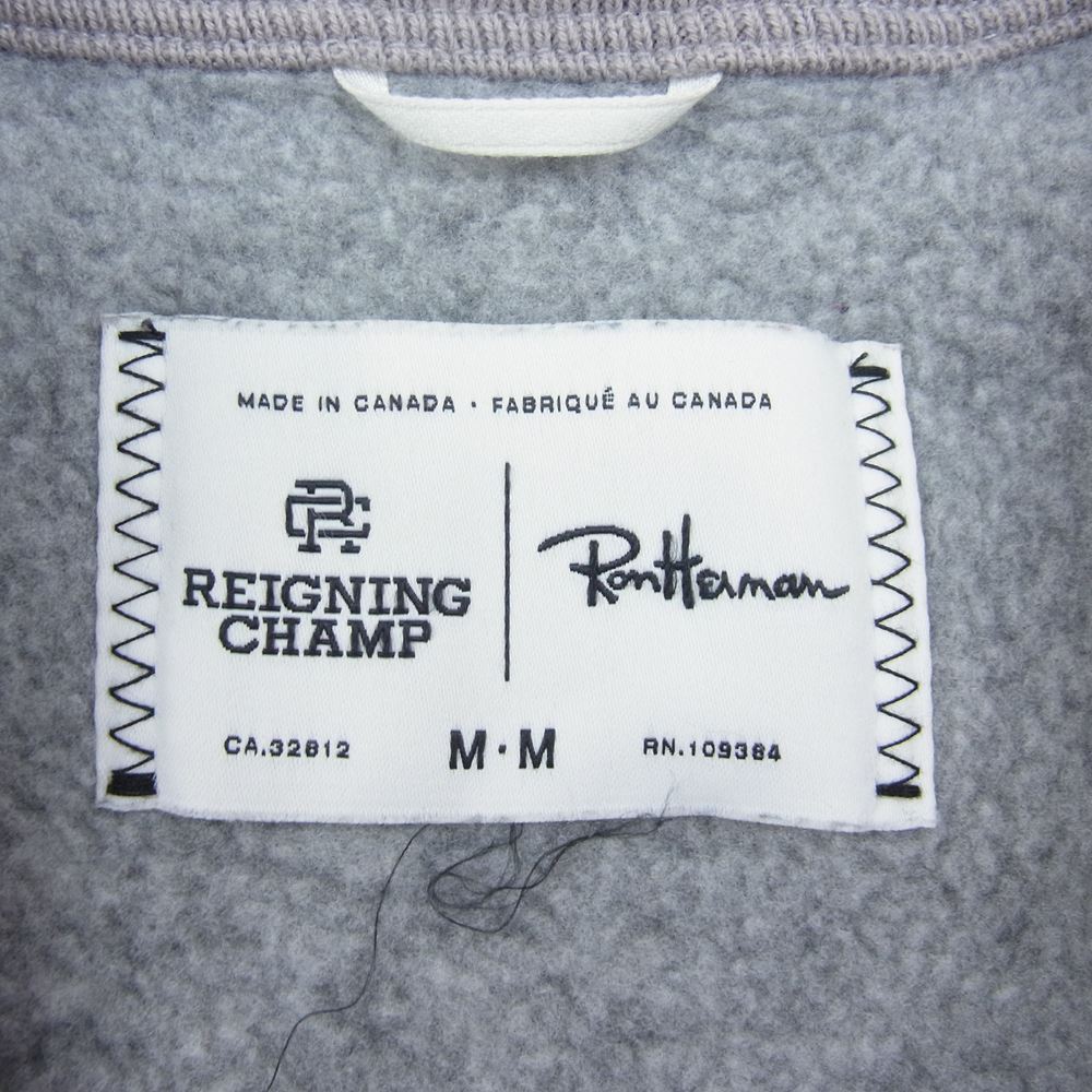 Ron Herman ロンハーマン REIGNING CHAMP Tiger Fleece Collection レイニングチャンプ クルーネック フリース トレーナー グレー系 M【中古】