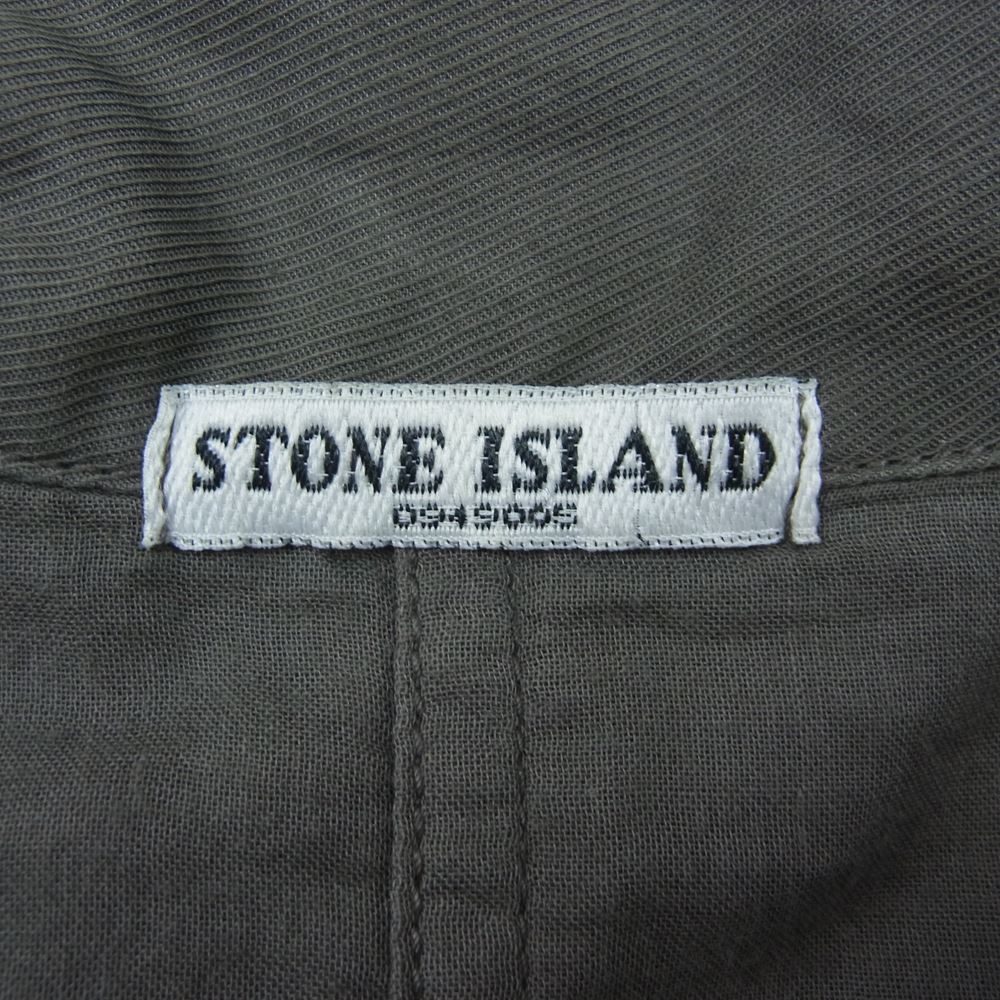 STONE ISLAND ストーンアイランド ロゴワッペン付き イタリア製 ミリタリー シャツ ジャケット カーキ系 M【中古】