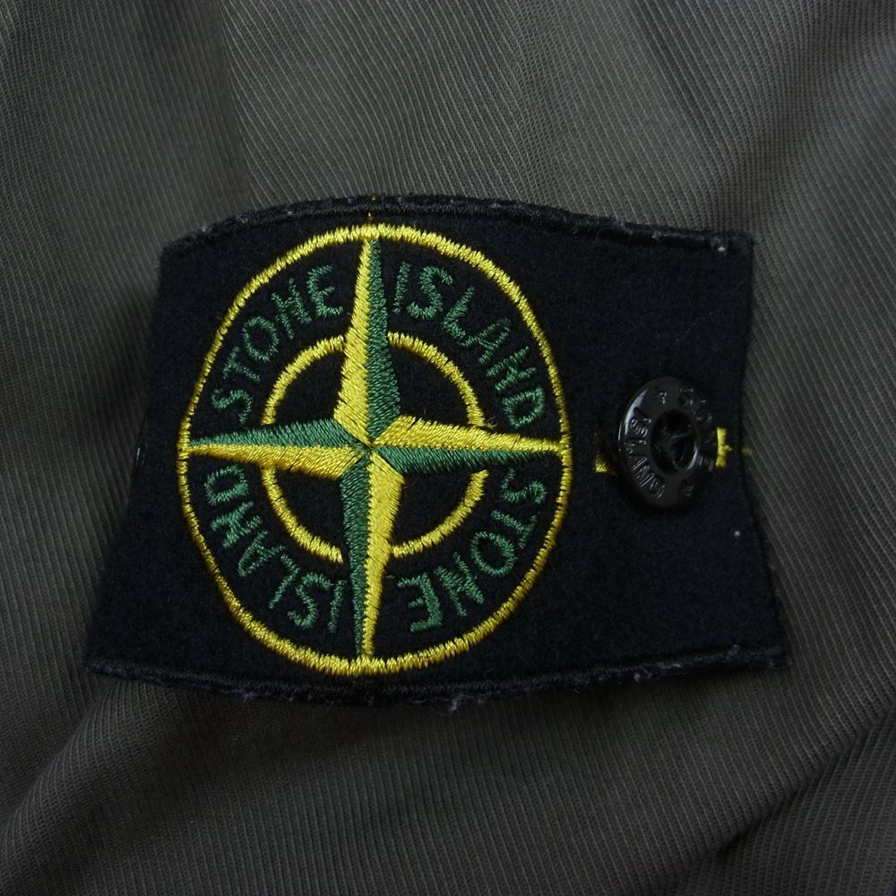 STONE ISLAND ストーンアイランド ロゴワッペン付き イタリア製 ミリタリー シャツ ジャケット カーキ系 M【中古】