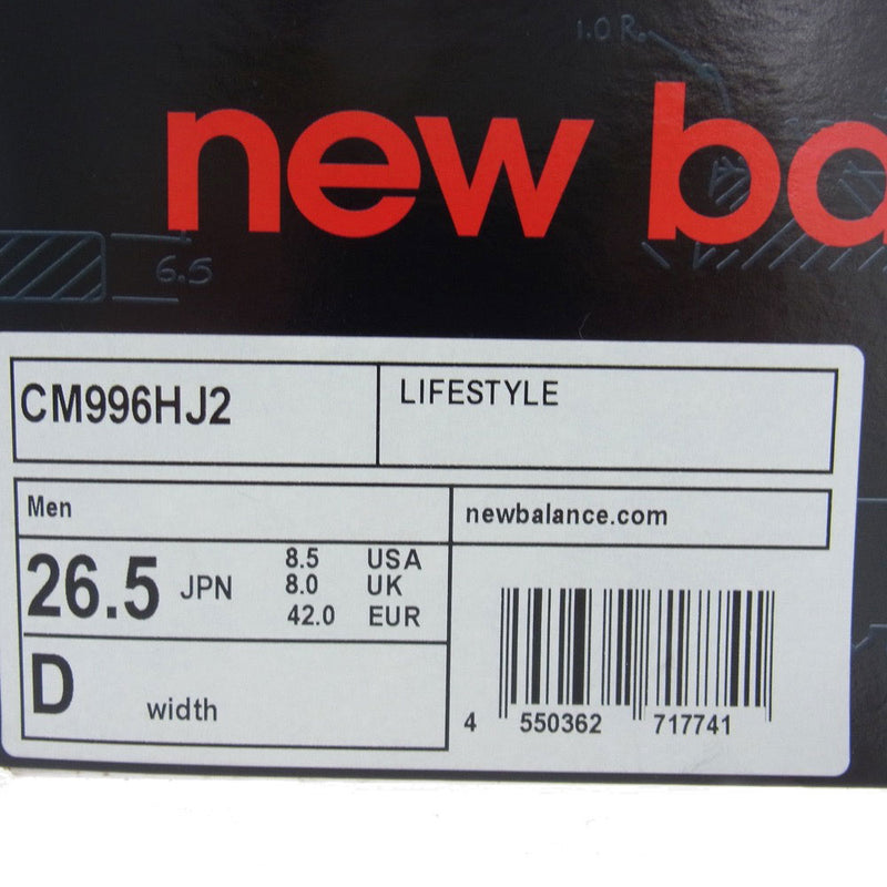 NEW BALANCE ニューバランス CM996HJ2 996 HJ2 Dワイズ ヴィンテージ加工 スニーカー グレー系 26.5cm【新古品】【未使用】【中古】