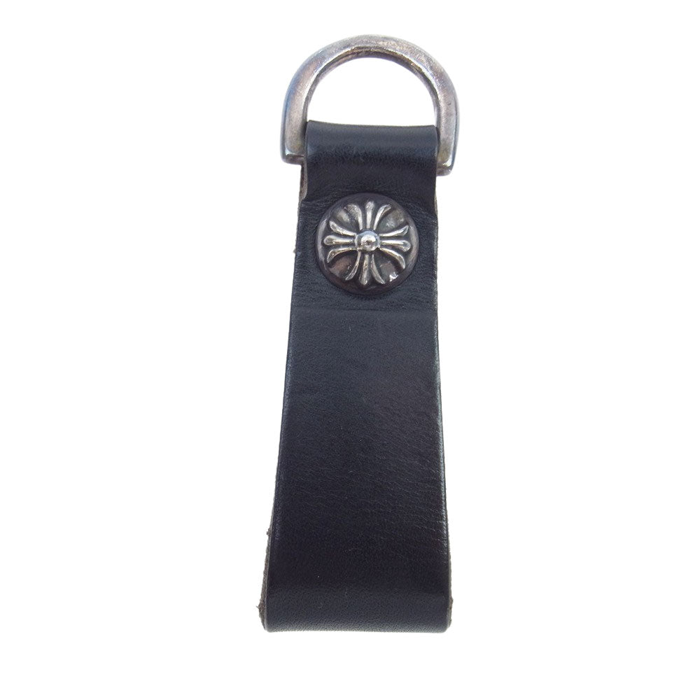 CHROME HEARTS クロムハーツ（原本無） BELT LOOP D RING Dカン クロスボール ボタン レザー ベルトループ ブラック系【中古】