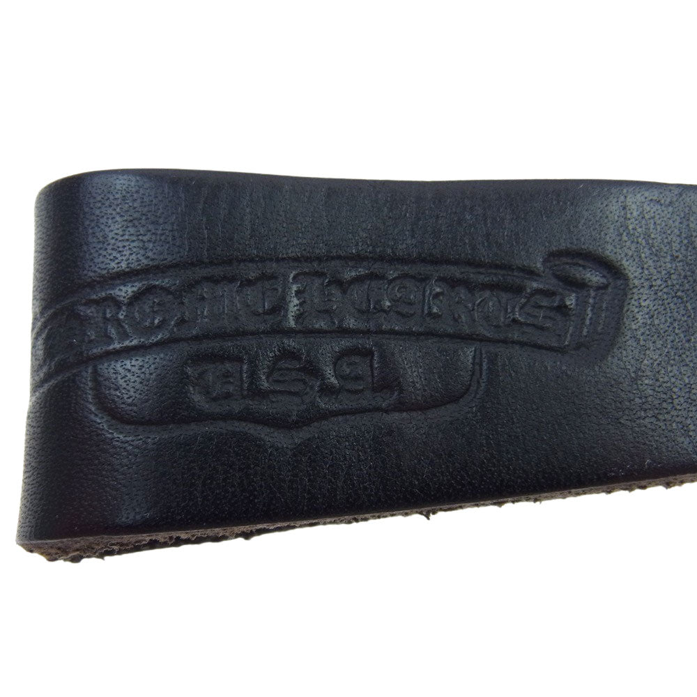 CHROME HEARTS クロムハーツ（原本無） BELT LOOP D RING Dカン クロスボール ボタン レザー ベルトループ ブラック系【中古】