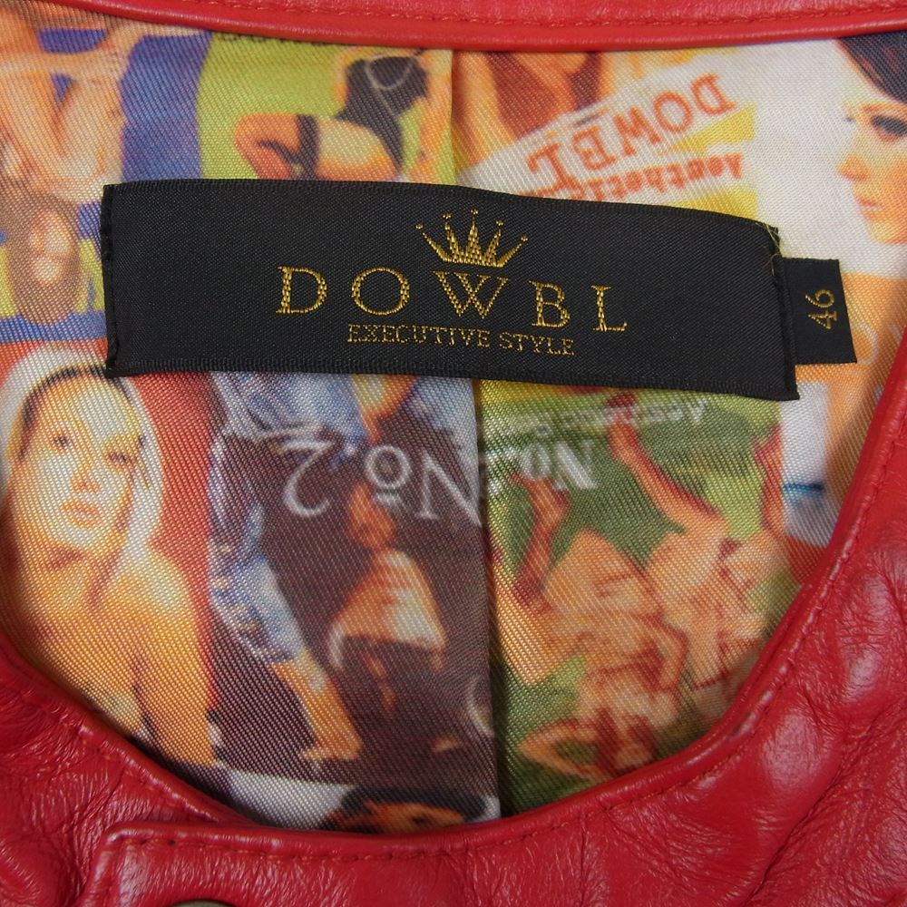 ダブル 103-124-0015-001 シープレザー シングルライダース ジャケット レッド系 46【中古】