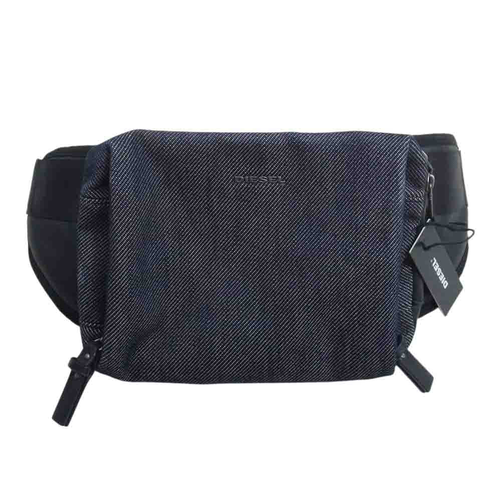 DIESEL ディーゼル ウエスト ポーチ ショルダー クロス ボディ バック ブラック系【中古】