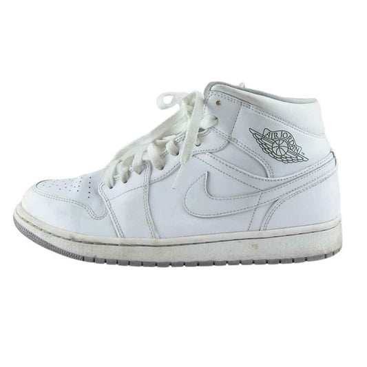 NIKE ナイキ 554724-112 AIR JORDAN 1 MID WHITE WOLF GREY　ナイキ エアジョーダン1 ミッド ホワイト ウルフ グレー スニーカー ホワイト系 28cm【中古】
