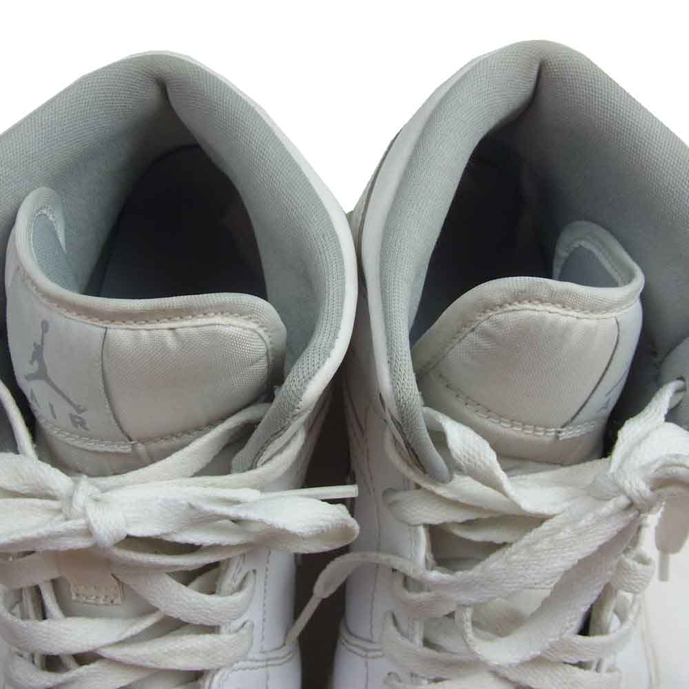 NIKE ナイキ 554724-112 AIR JORDAN 1 MID WHITE WOLF GREY　ナイキ エアジョーダン1 ミッド ホワイト ウルフ グレー スニーカー ホワイト系 28cm【中古】