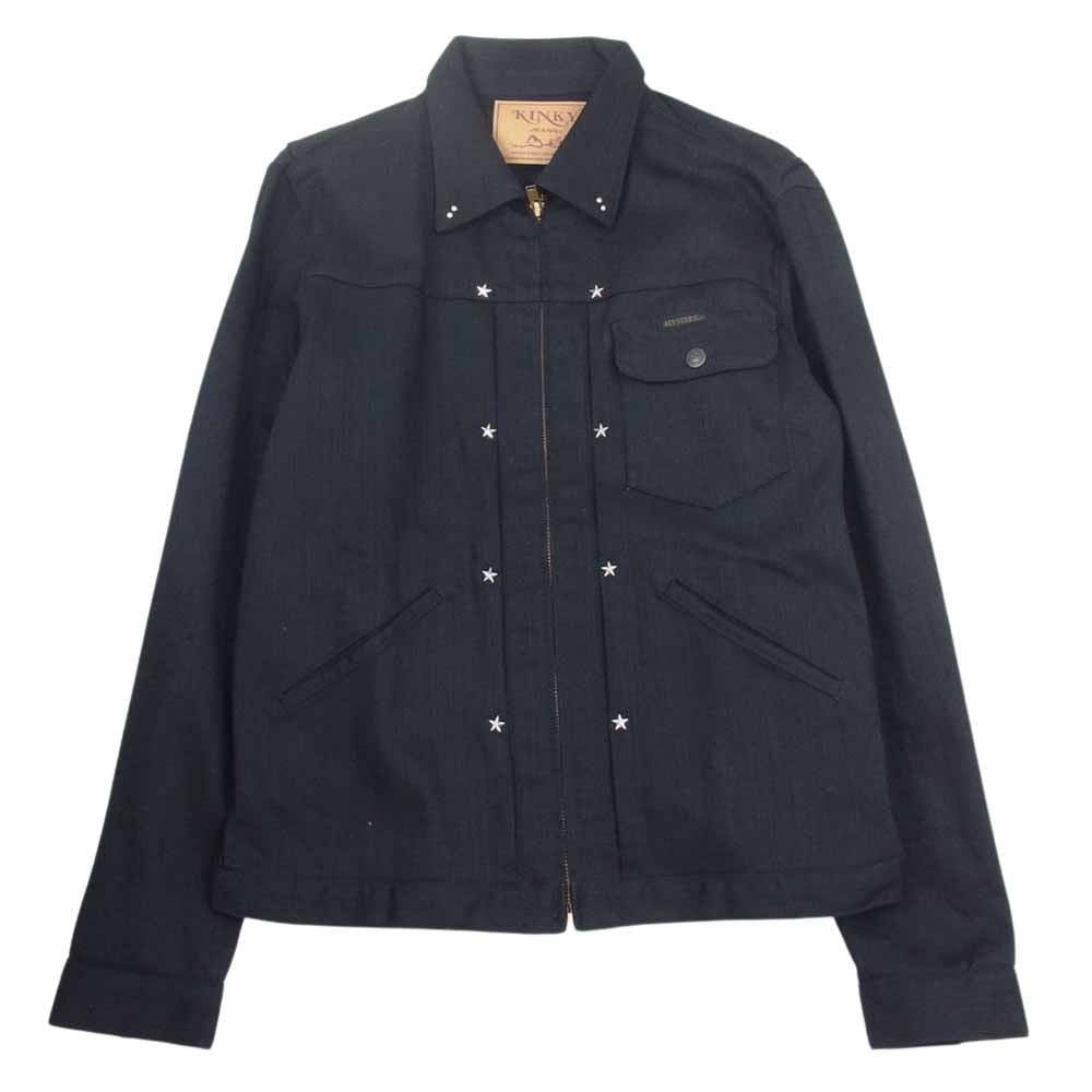 HYSTERIC GLAMOUR ヒステリックグラマー 02181AB07 KINKY JEANS スタッズ付 ジップ アップ  デニム ジャケット ブラック系 M【中古】