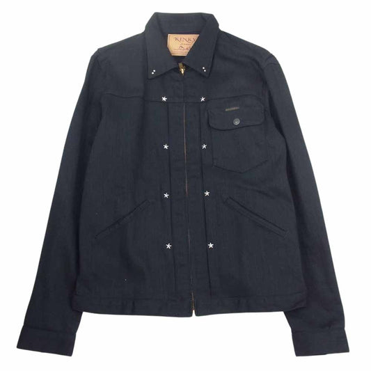 HYSTERIC GLAMOUR ヒステリックグラマー 02181AB07 KINKY JEANS スタッズ付 ジップ アップ  デニム ジャケット ブラック系 M【中古】